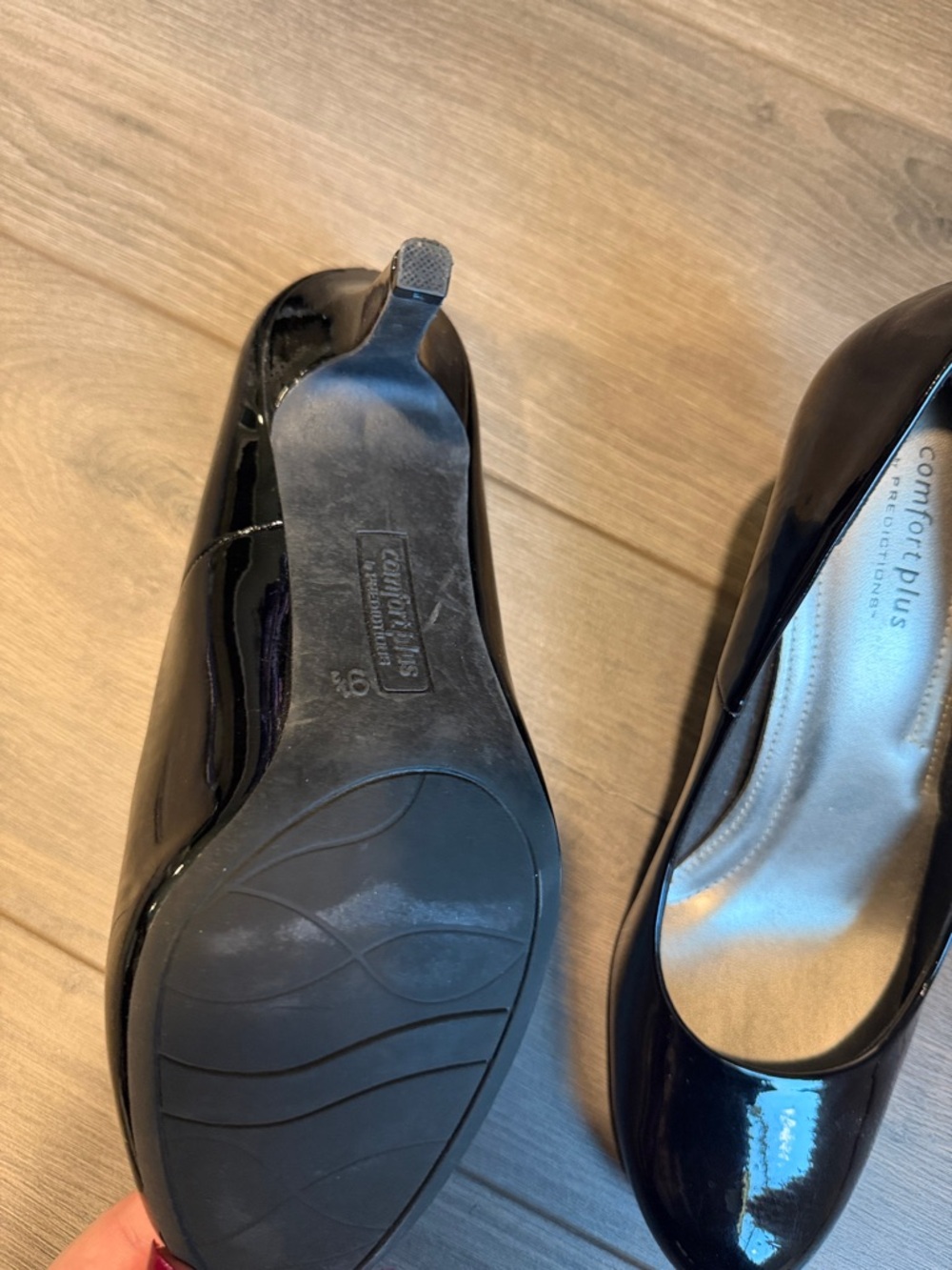 comfort plus by Predictions Black Patent Round Toe Flats - Classic Slip-On - Picture 3 of 5